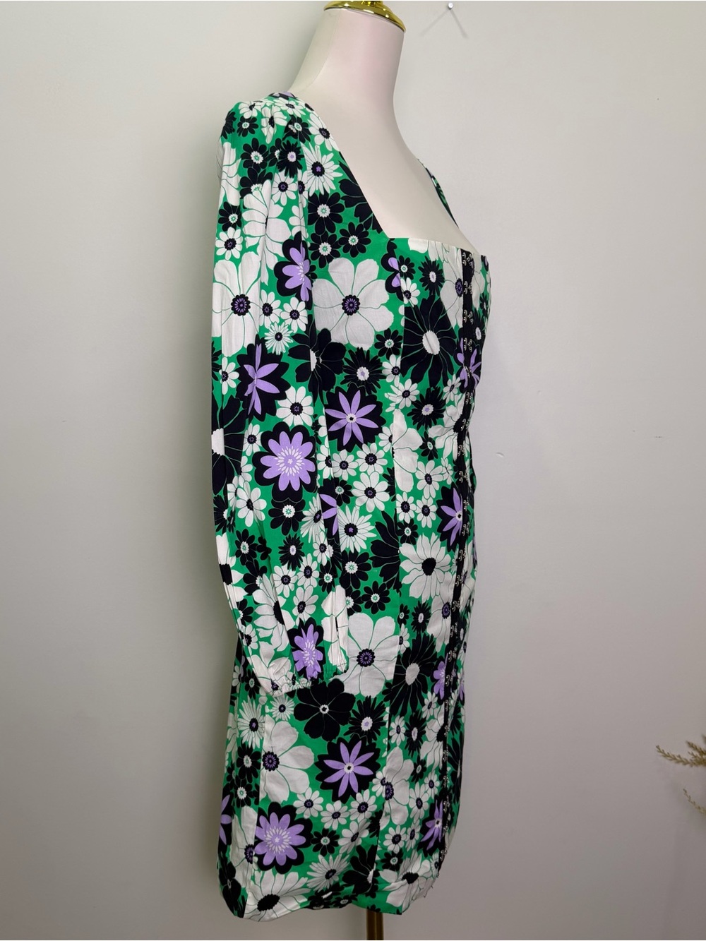 ALEXIA ADMOR Retro Floral Corset Accent Mini Dress Womens 8 - Picture 4 of 10